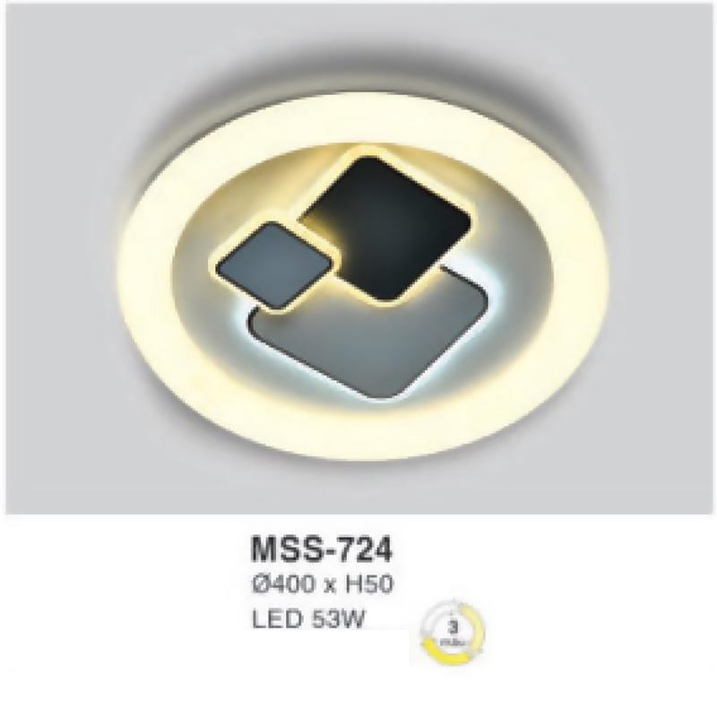 Đèn mâm led tròn siêu sáng 53W - Ø400*H50 - 3 chế độ màu