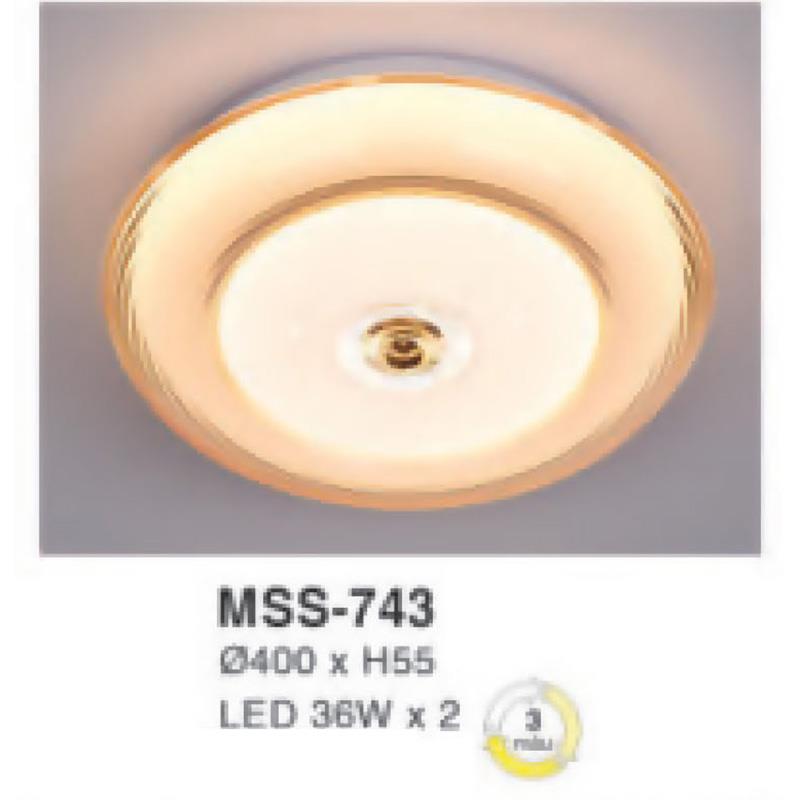Đèn mâm led tròn siêu sáng 36W*2 - Ø400*H55 - 3 chế độ màu