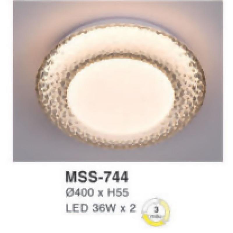 Đèn mâm led tròn siêu sáng 36W*2 - Ø400*H55 - 3 chế độ màu
