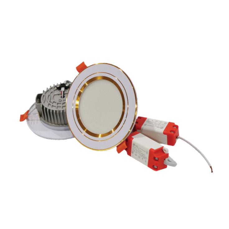 Đèn âm trần viền vàng đế đúc cao cấp plus 8W