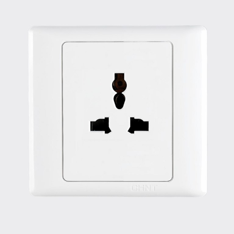 Bộ ổ cắm đơn đa năng CHINT NEW7-G123 White 10A 250V