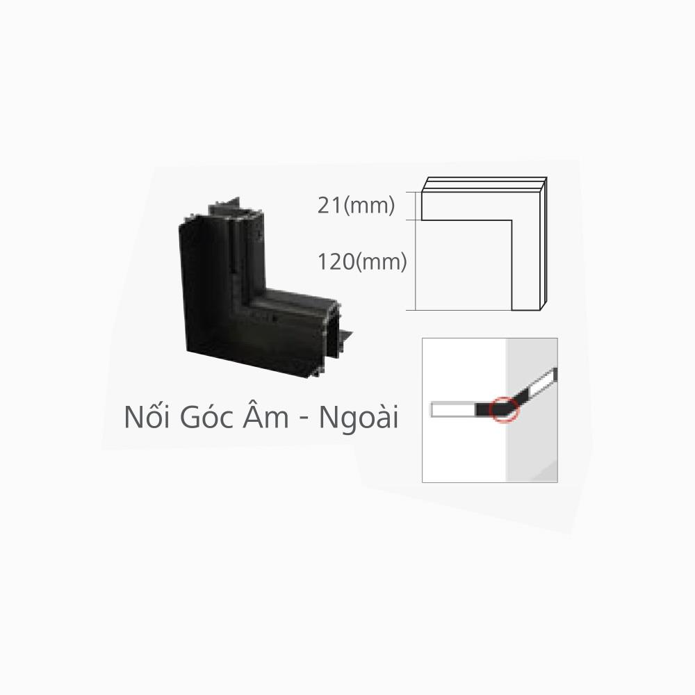 Nối Góc âm ngoài (phụ kiện ray nam châm)