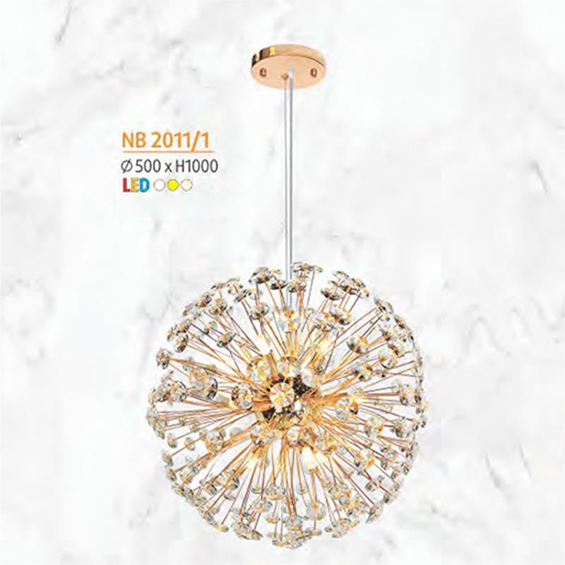 Đèn thả trần Pha Lê trang trí Ø500*H1000 - LED 3 CĐ