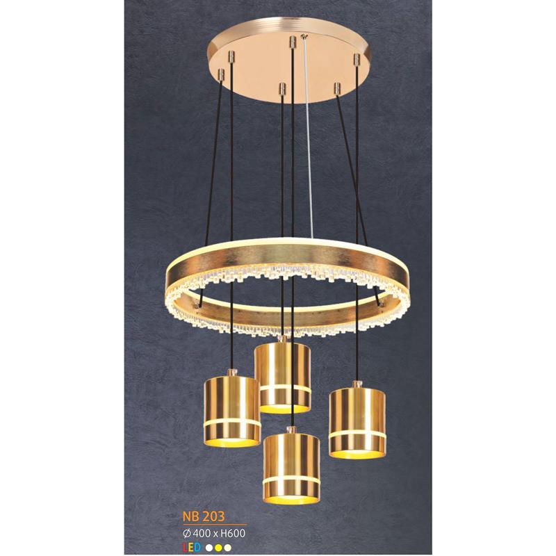 Đèn thả trang trí Ø400*H600 - Led 3 màu ánh sáng