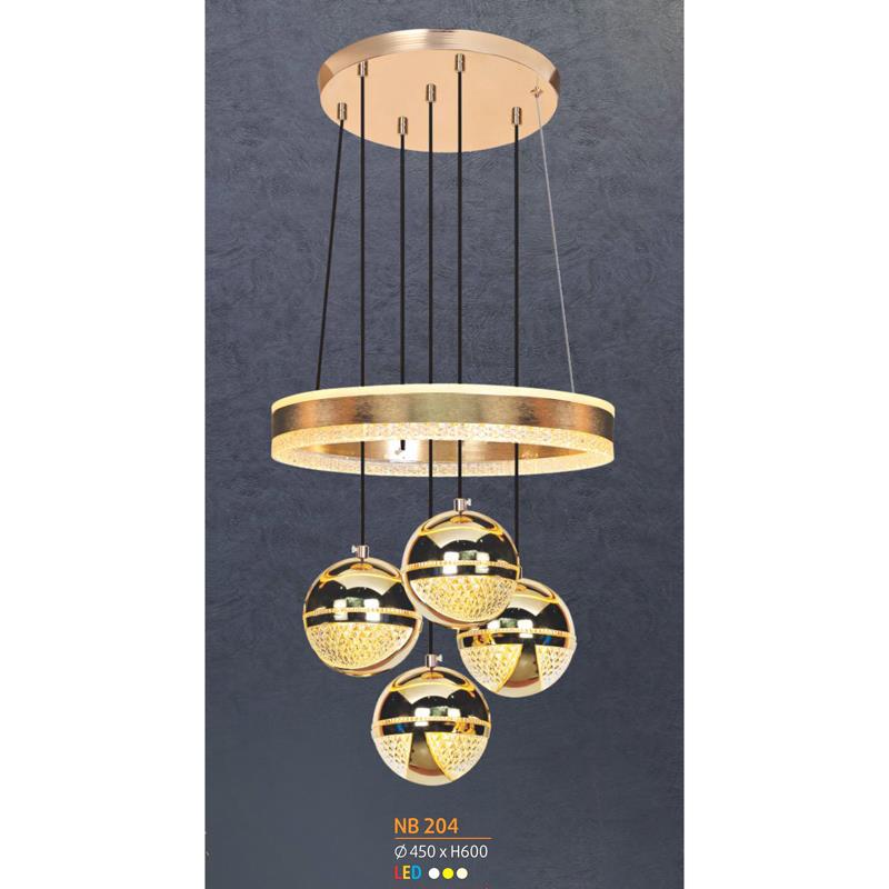Đèn thả trang trí Ø450*H600 - Led 3 màu ánh sáng