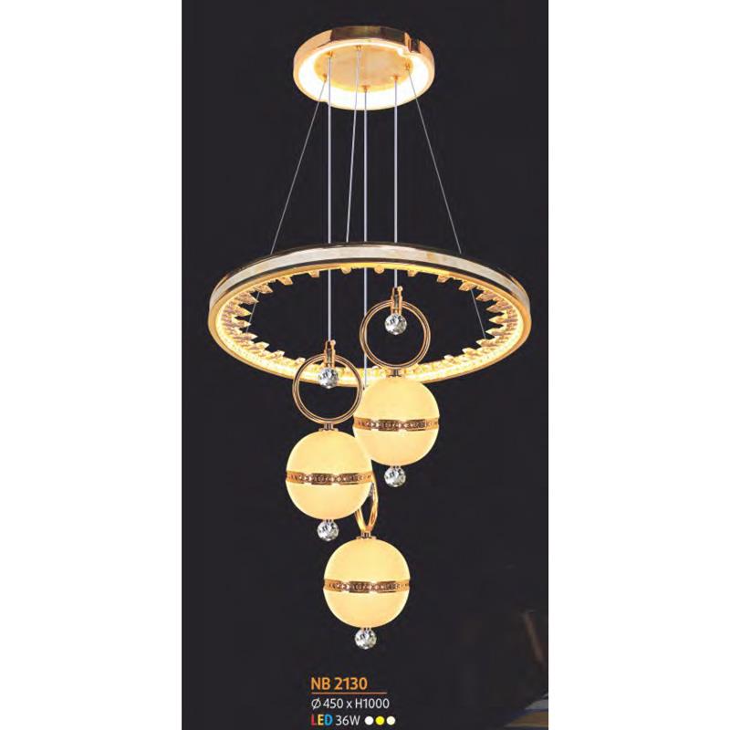 Đèn thả trần trang trí Ø450*H1000 - Led 3 màu - 36W