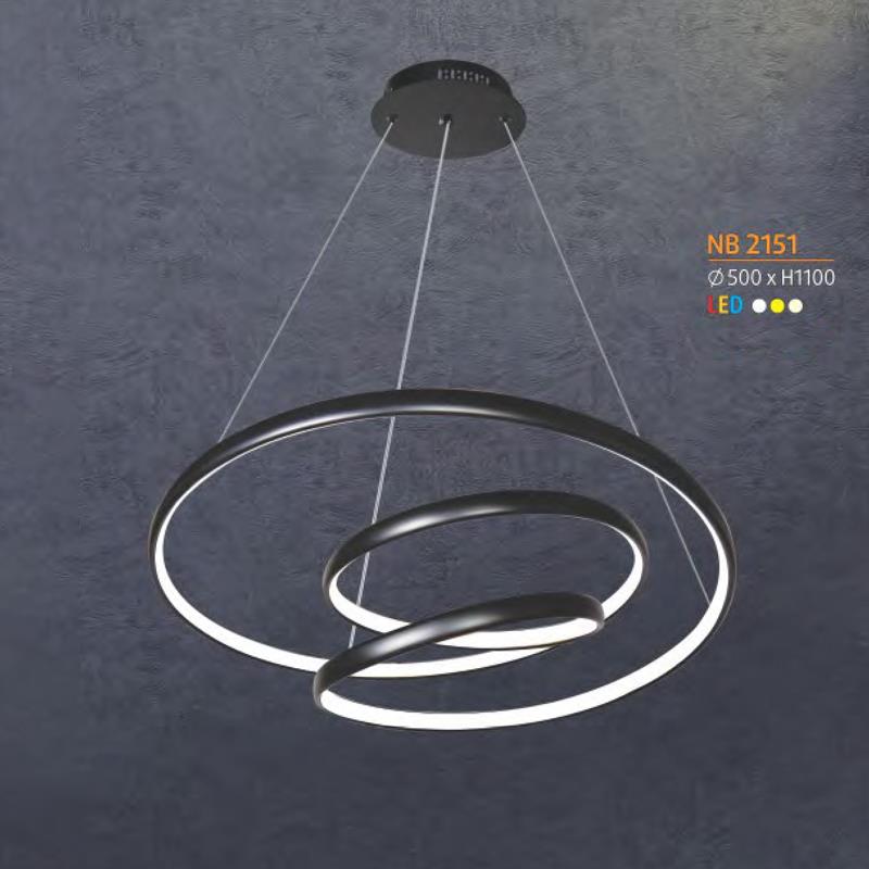 Đèn thả trần trang trí Ø500*H1100 - Led 3 màu