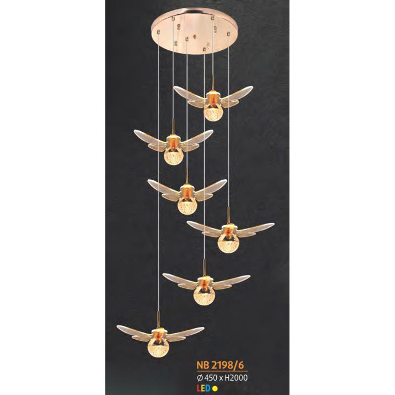 Đèn thả trần trang trí Ø450*H2000 - Led Ánh Sáng Vàng