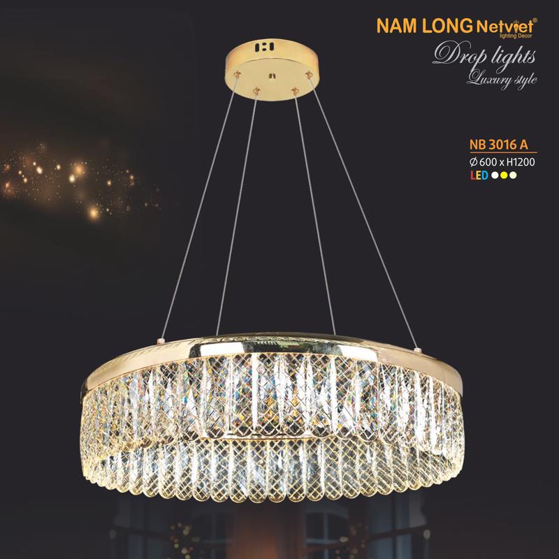 Đèn thả trang trí Ø600*H1200 - led 3 màu ánh sáng