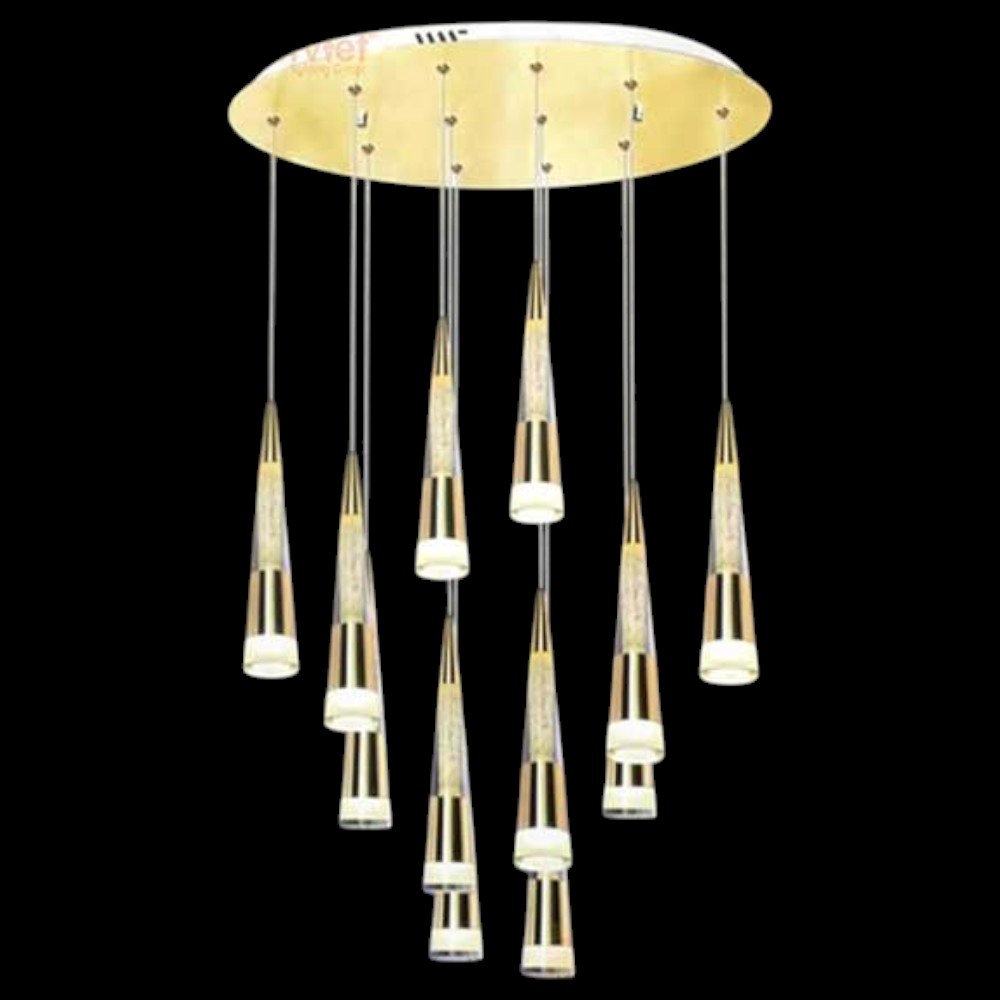 Đèn treo Led 6W*12 Lamp Kiểu Sang Trọng Ø600*300*H1200, Ánh sáng vàng