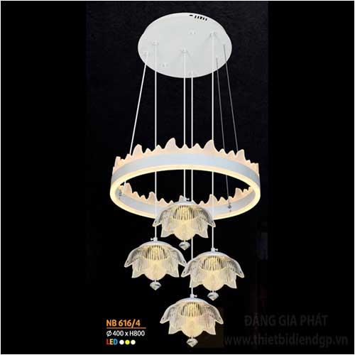 Đèn treo led Ø400 x H800, 3 màu ánh sáng