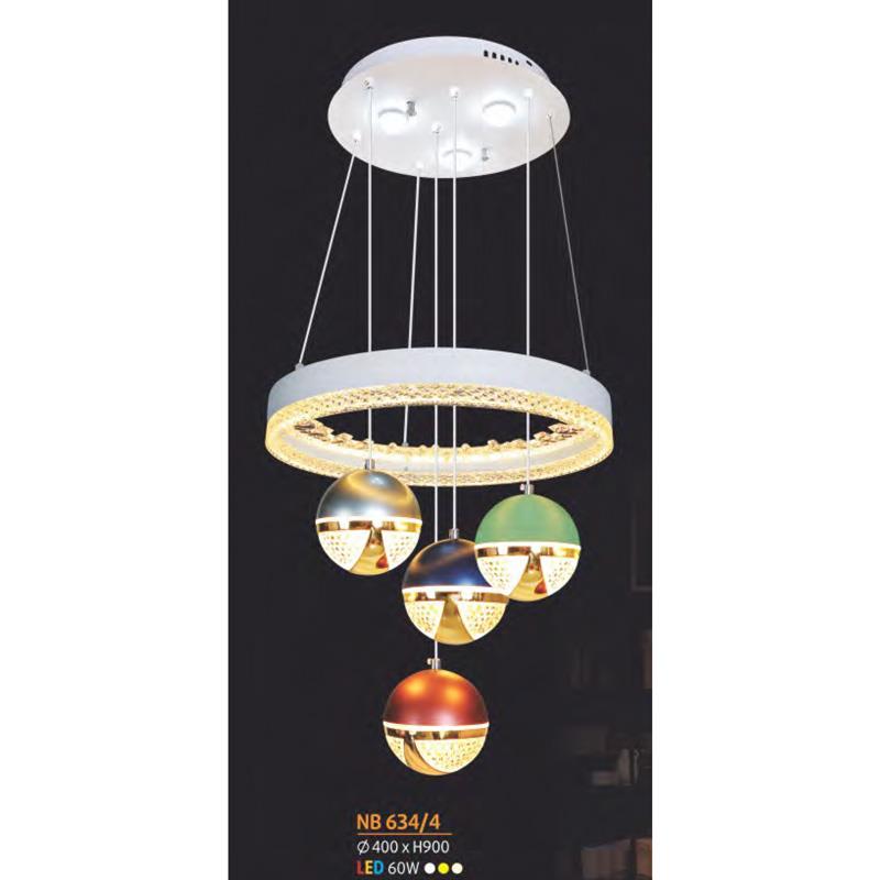 Đèn thả trần trang trí Ø400*H900 - Led 3 màu - 150W