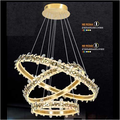 Đèn treo led Ø800 x Ø600 x Ø400 x H1800, 3 màu ánh sáng