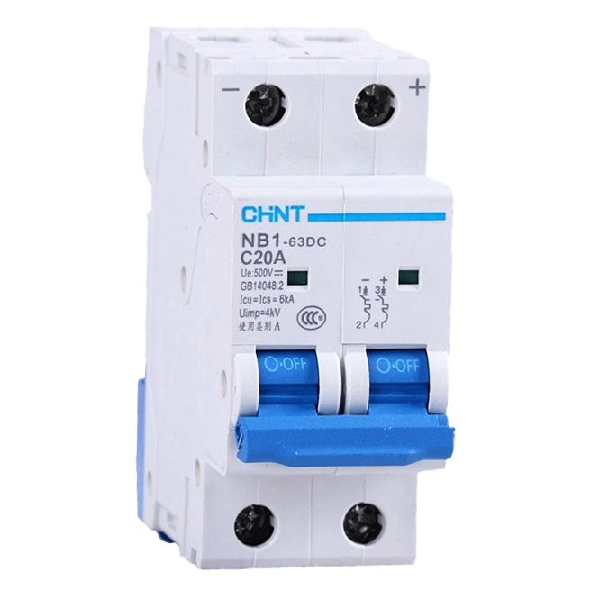 MCB 2P CHINT NB1-63H/2 8In DC220V