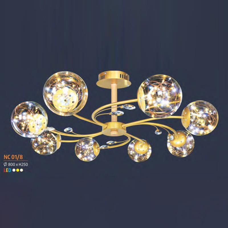 Đèn chùm trang trí phong cách trang trọng Ø800*H250 - LED 3 CĐ