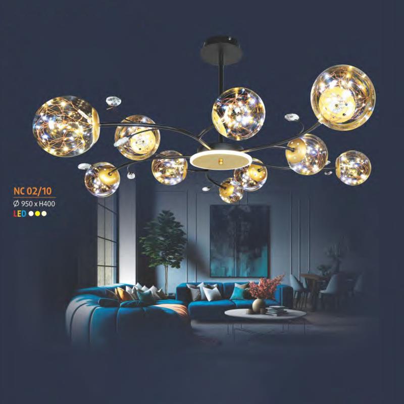 Đèn chùm trang trí phong cách trang trọng Ø950*H300 - LED 3 CĐ