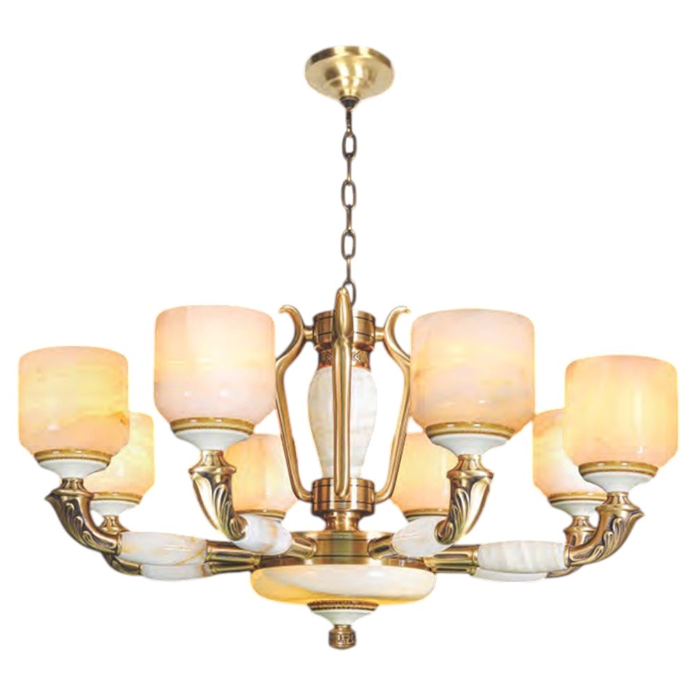 Đèn chùm đồng phong cách cổ điển Ø800*H450+600 - E27*8 Lamp