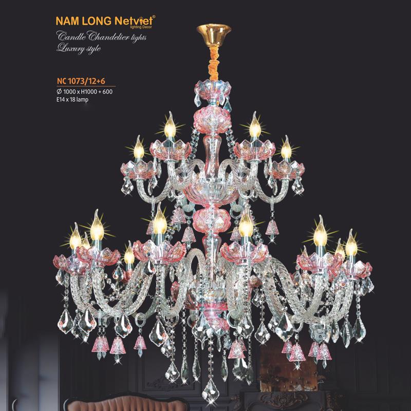 Đèn chùm nến phong cách trang trọng Ø1000*H1000+600, E14*18 lamp