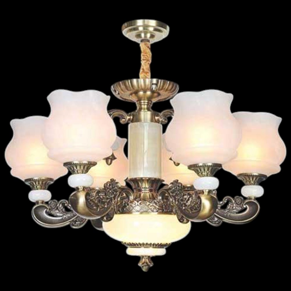 Đèn chùm chao kiểu sang trọng Ø750*H500+500, E27*6 Lamp