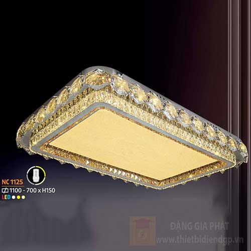 Đèn mâm vuông pha lê Ø1100-700 x H150, 3 màu ánh sáng