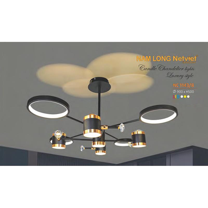 Đèn chùm trang trí phong cách trang trọng Ø900*H500 - LED 3 CĐ