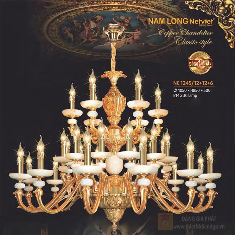 Đèn chùm nến đồng phong cách cổ điển Ø1050*H850+500 - E14*30 Lamp