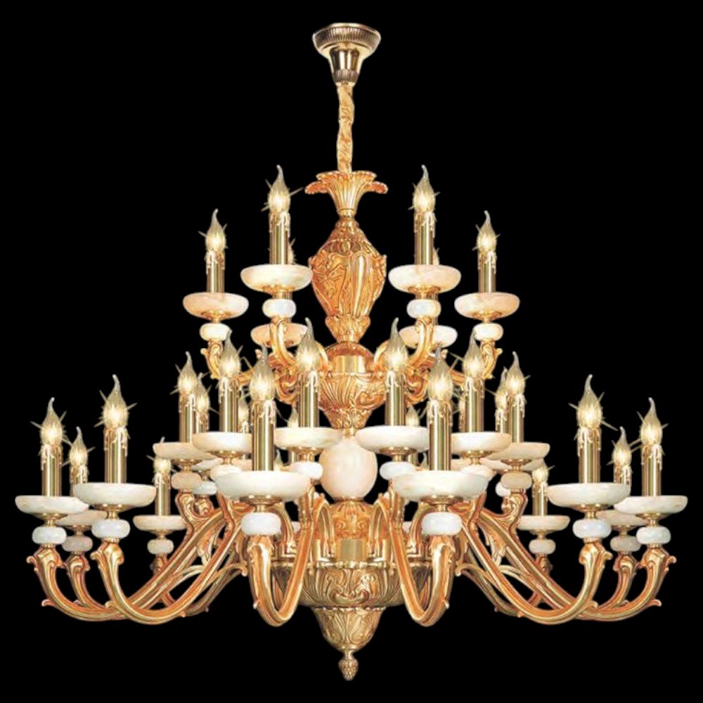 Đèn chùm nến đồng phong cách cổ điển Ø1050*H850+500 - E14*30 Lamp