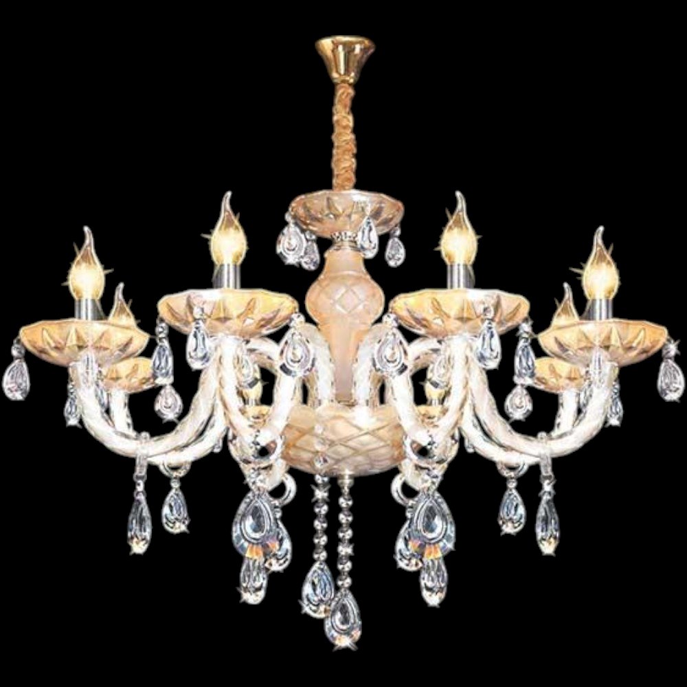 Đèn chùm nến kiểu sang trọng Ø700*H550+500, E14*8 Lamp, 14 Hạt lớn, 36 Hạt nhỏ