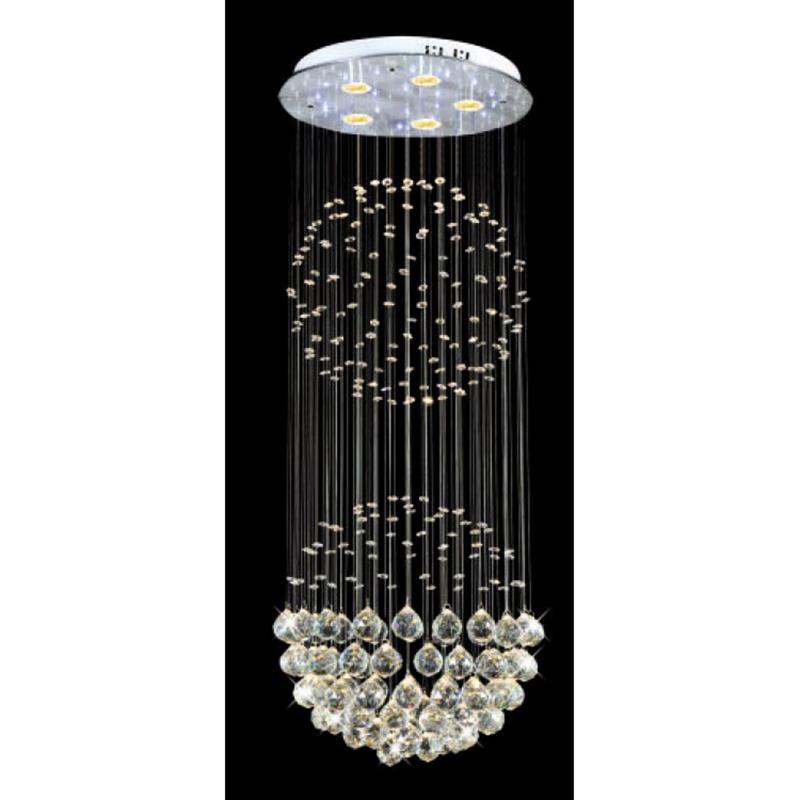 Đèn thả pha lê xoắn Ø600-400*H1500, 5W*6 lamp, 3 chế độ, 52 crystals K9