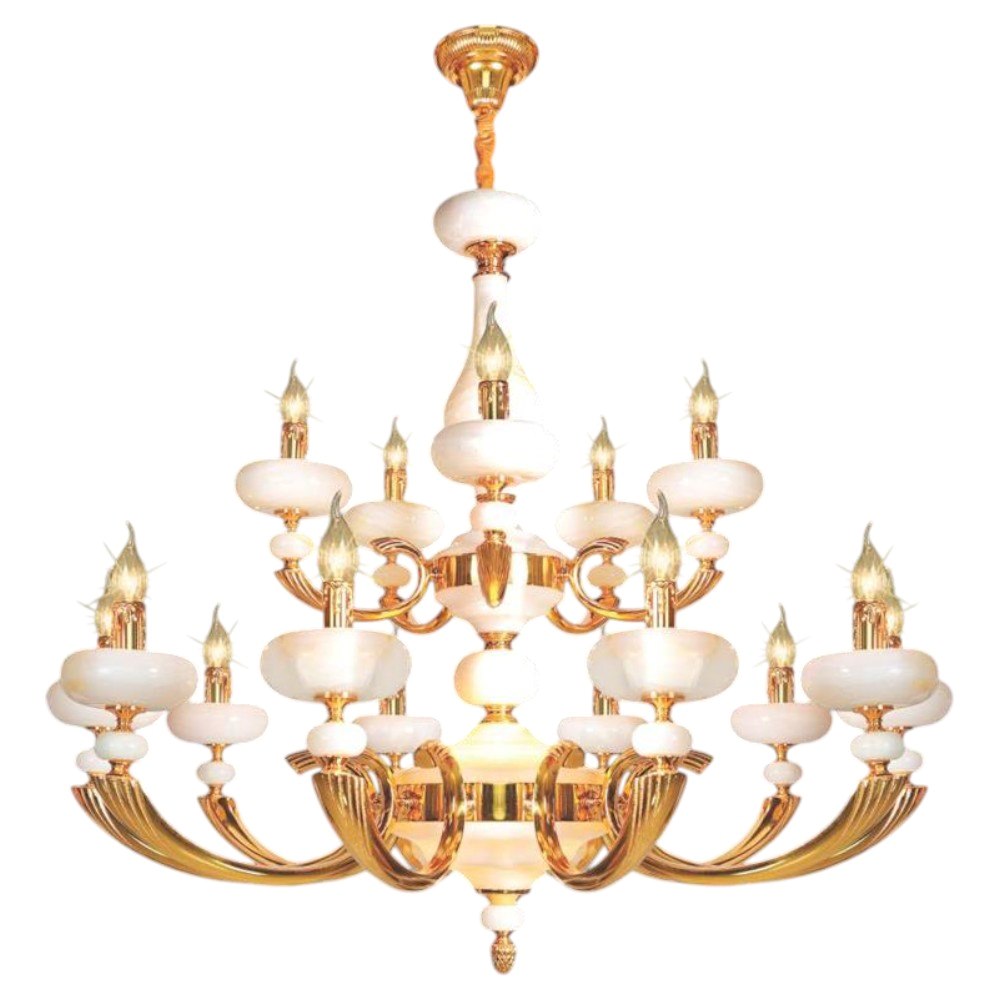 Đèn chùm đồng phong cách cổ điển Ø1000*H900+600, E14*15 lamp