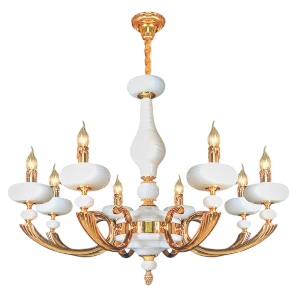 Đèn chùm đồng phong cách cổ điển Ø850*H650+600, E14*8 lamp