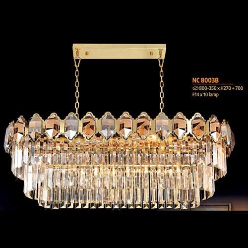 Đèn chùm pha lê Netviet Ø800 - 350 x H270 + 700, E14 x 10 lamp
