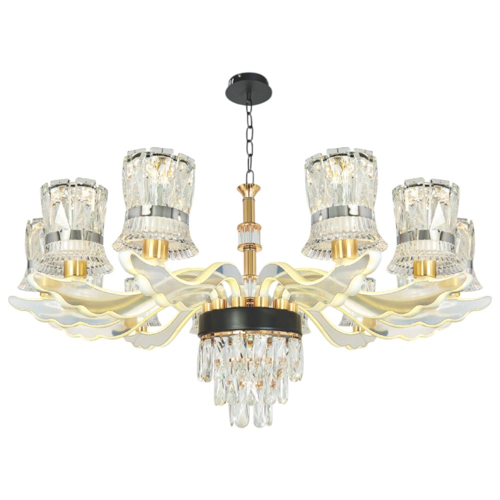 Đèn chùm chao mica Ø850*H500+500 Led 160W 3 màu W12Kg