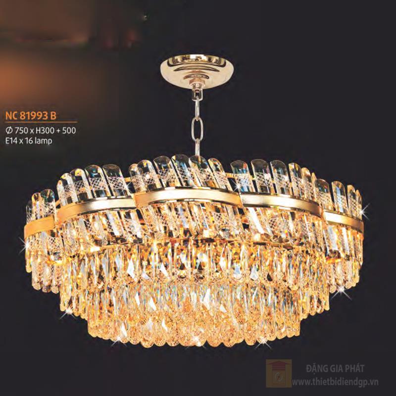 Đèn chùm pha lê phong cách cổ điển Ø750*H300+500 - E14*16 lamp