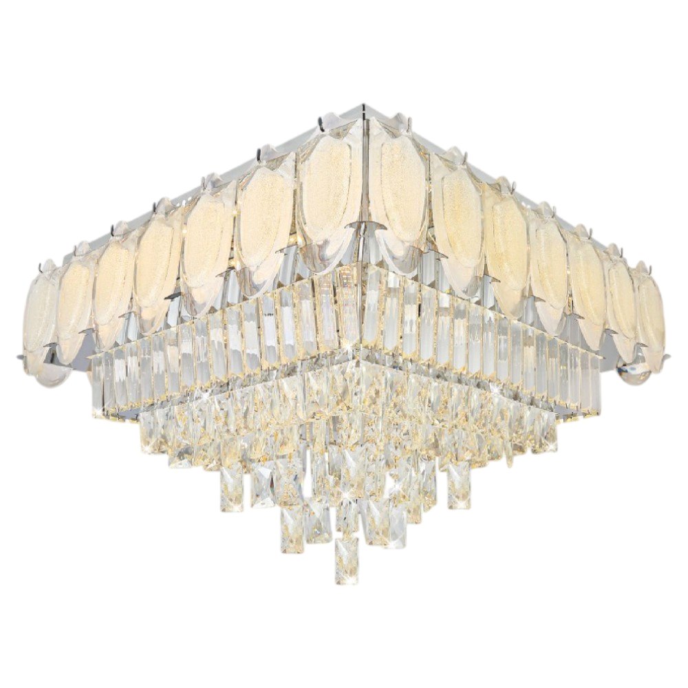 Đèn mâm vuông pha lê NC 822 3 màu ánh sáng