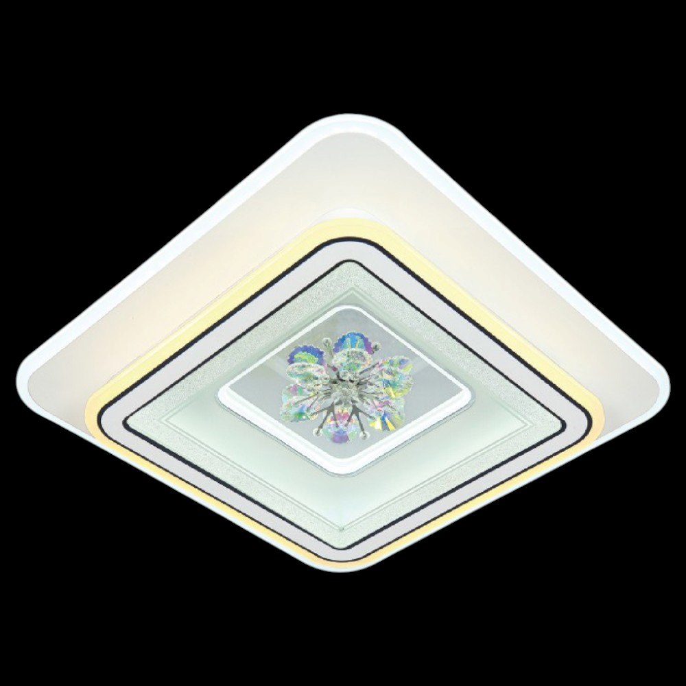 Đèn mâm ốp trần vuông mica Ø470*H80 Led 160W 3 màu ánh sáng