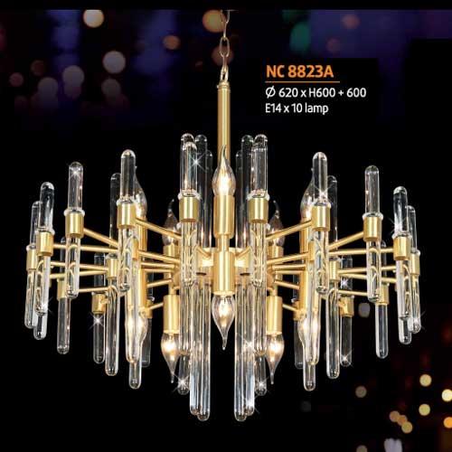 Đèn chùm đồng Ø620 x H600 + 600, E14 x 10 lamp