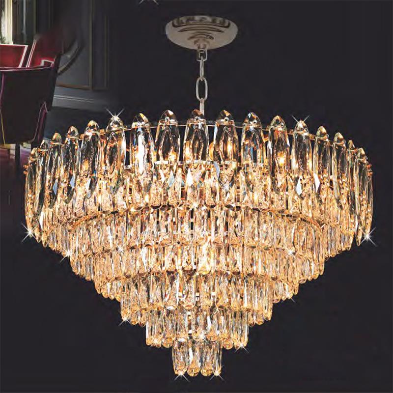 Đèn chùm pha lê phong cách cổ điển Ø800*H450+500 - E14*21 Lamp