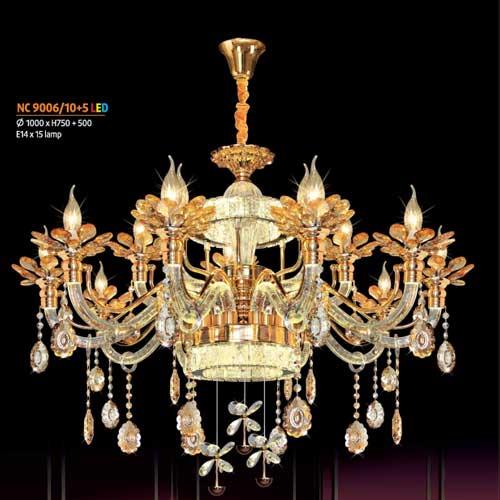 Đèn chùm pha lê Netviet Ø1000 x H750 + 500, E14 x 15 lamp