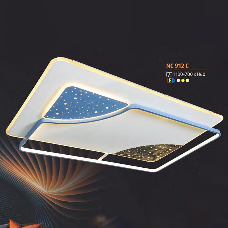 Đèn ốp trần Led chữ nhật kiểu sang trọng Ø1100-700*H60, Led 3 CĐ
