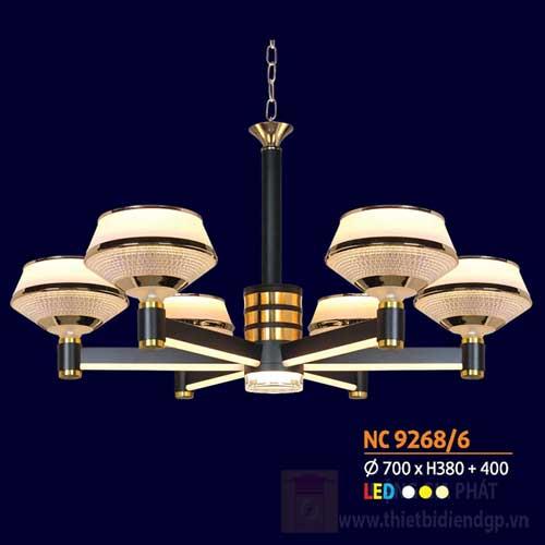 Đèn chùm trang trọng phong cách cổ điển Ø700 x H380 + 400, led 3 màu ánh sáng