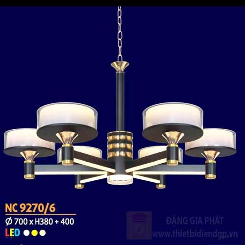 Đèn chùm trang trọng phong cách cổ điển Ø700 x H380 + 400, led 3 màu ánh sáng