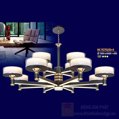 Đèn chùm trang trọng phong cách cổ điển Ø1000 x H400 + 400, led 3 màu ánh sáng