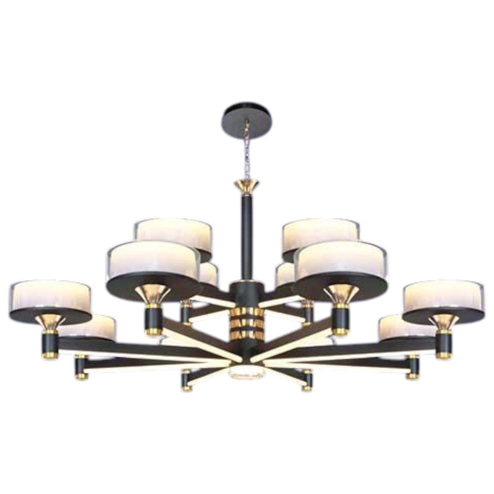 Đèn chùm trang trọng phong cách cổ điển Ø1000 x H400 + 400, led 3 màu ánh sáng