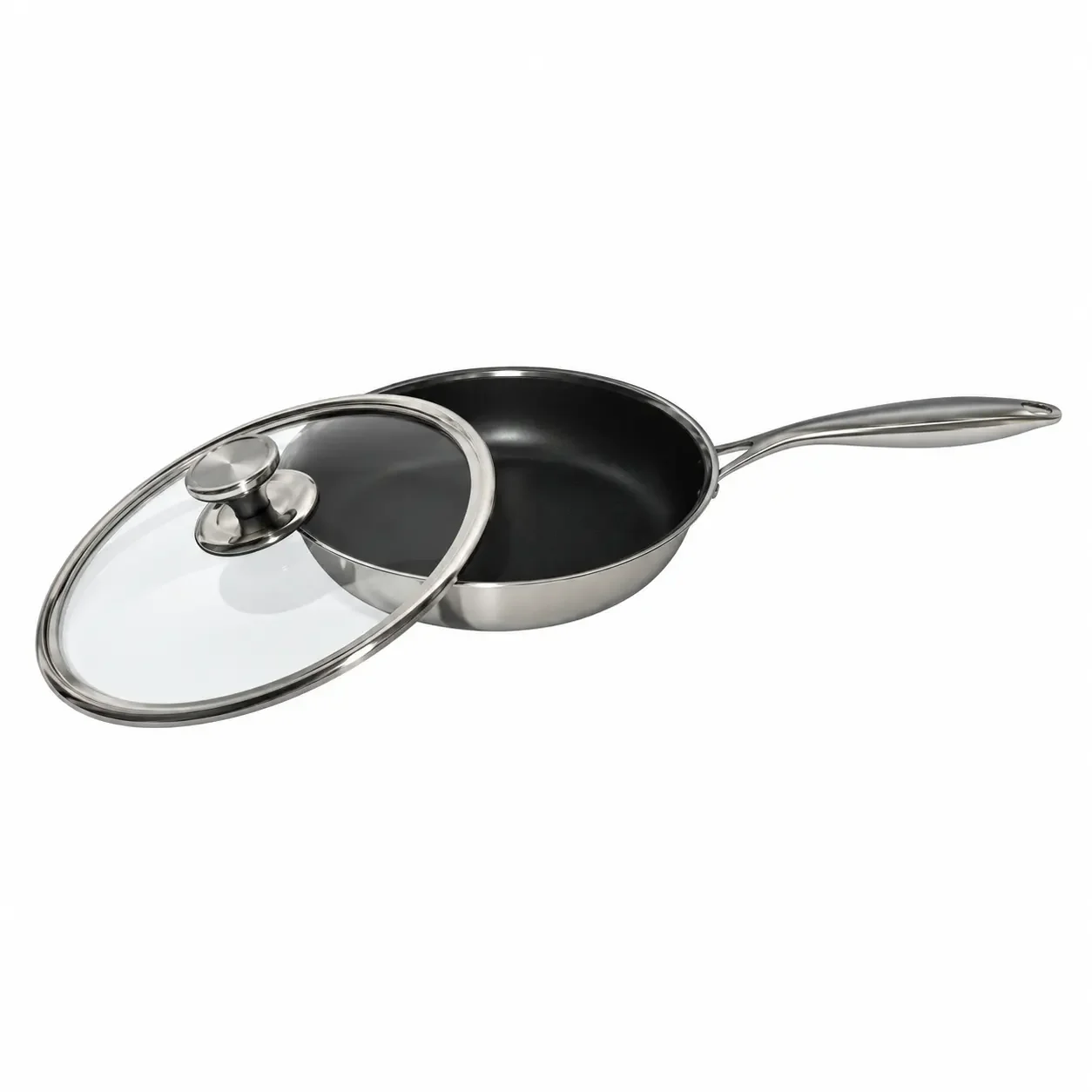 Chảo Inox chống dính có nắp Nanoco NCWR241A-I L478 x W260 x H110mm