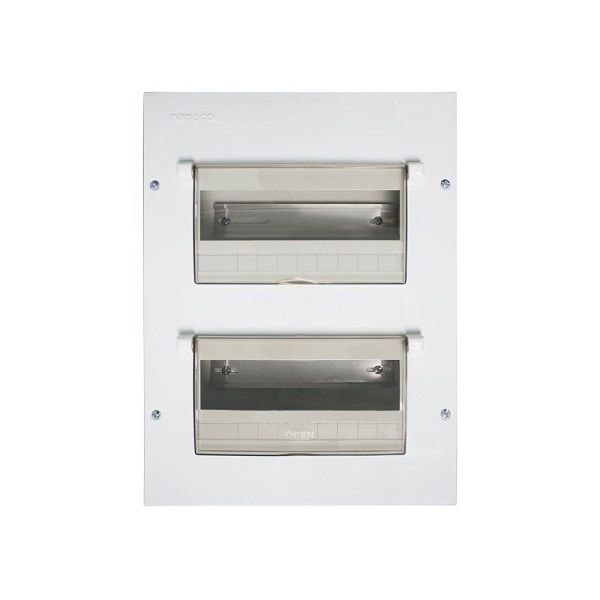 Tủ điện âm tường 12-28 Module Nanoco vỏ và đế kim loại