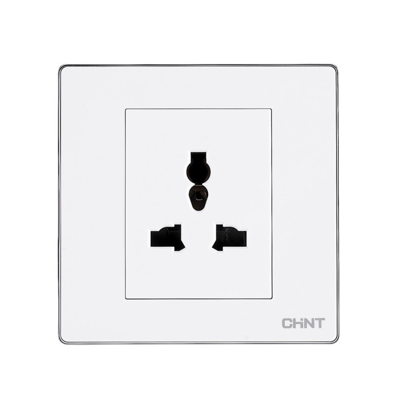 Ổ cắm đơn 3 chấu đa năng CHINT NEW6-D10910 13A 250V