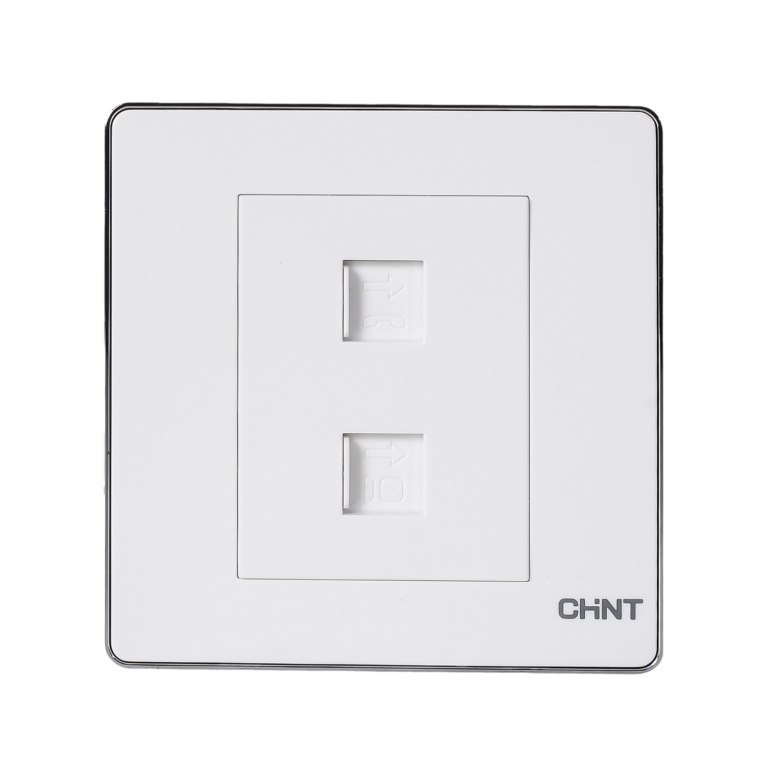 Ổ cắm điện thoại đôi 4 dây CHINT NEW6-D20800