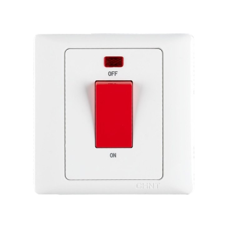 Bộ công tắc bình nóng lạnh CHINT NEW7-G00160 White 32A 250V có đèn báo