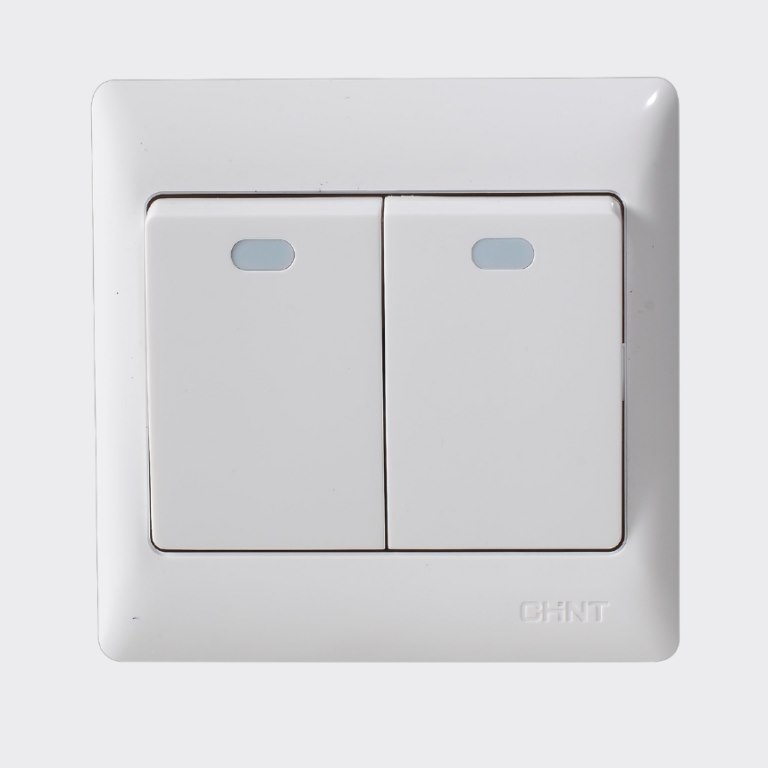 Công tắc đôi 1 chiều CHINT NEW7-G00300A 10AX 250V